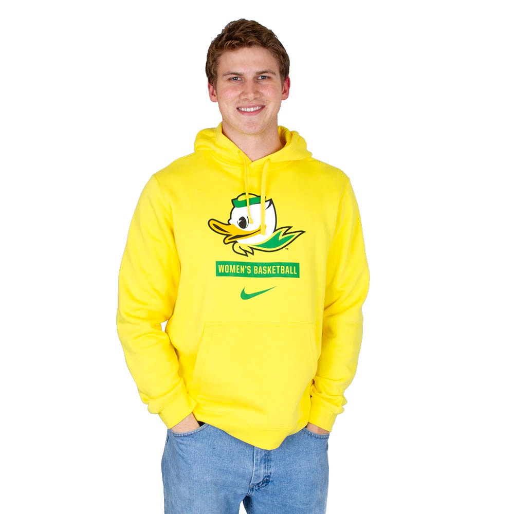 Fighting Duck, Nike, Yellow, Hoodie, Cotton Blend, Women, Unisex, Basketball, Women's, Sweatshirt, Pullover, 433177